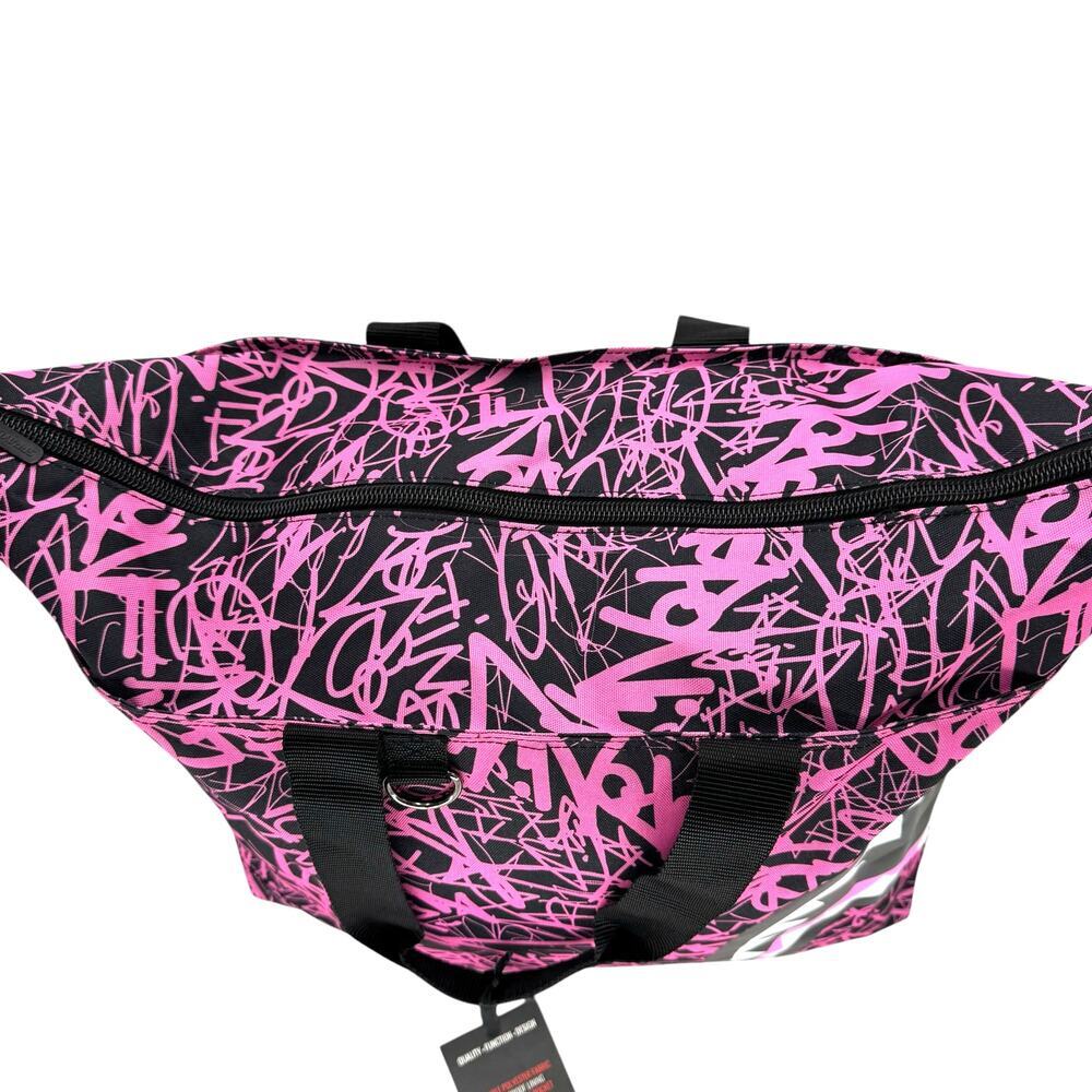 Sprayground Pink Graffiti Shark Tote Bag NWT Rare Streetwear Carryall Duffle - Picture 6 of 13